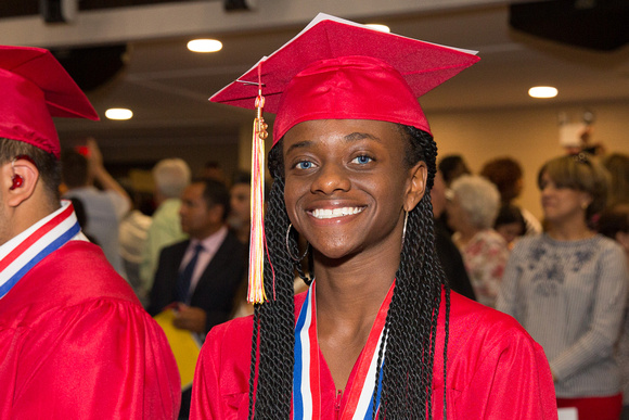 Yasmine Lee (Deaf) smiling during the 104th Commencement for the Graduating Classes of 2018
