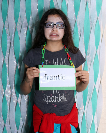 Girl holding the word Frantic