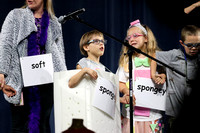 Blind students dressed as the word "spongey."