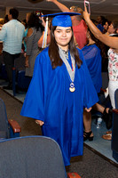 Jackie Gutierrez (Blind) walks down the aisle during the 104th Commencement for the Graduating Classes of 2018